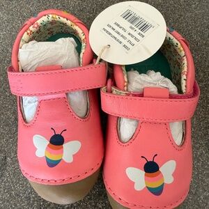 Frugi Cove First Walker Shoes - Tulip / Bee